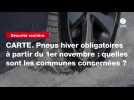 VIDEO.CARTE. Pneus hiver obligatoires à partir du 1er novembre : quelles sont les communes concernées ?