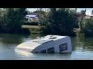 VIDÉO. Un camping-car tombe dans la Mayenne à Château-Gontier