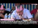 Il mange un mètre de boudin en 1'04 : Didier Burger pulvérise le record du boudinomètre