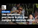 Une centaine de personnes au concours du plus gros mangeur de saucisses sèches à Bailleul