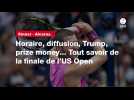 VIDÉO. Sinner - Alcaraz. Horaire, diffusion, Trump, prize money... Tout savoir de la finale de l'US Open