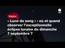 VIDEO. « Lune de sang » : où et quand observer l'exceptionnelle éclipse lunaire du dimanche 7 septembre ?