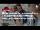 VIDEO. Qu'est-ce que le « gray rocking », cette méthode pour interagir avec des personnes toxiques ?