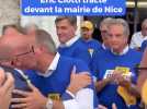 Ciotti lance sa campagne et tracte au pied de la mairie d'Estrosi
