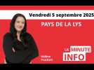 La Minute info de L'Echo de la Lys du vendredi 5 septembre