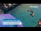 Un concours de saut sur la mythique plateforme de la plage de Corbières à Marseille