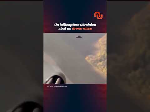 Un hélicoptère abat un drone russe en plein vol ! #shorts