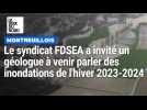 Le syndicat FDSEA a invité un géologue à venir parler des inondations de l'hiver 2023-2024 dans le Montreuillois