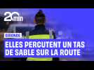 Deux automobilistes heurtent une butte de sable sur l'A63, une personne grièvement blessée