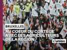 Avec les agriculteurs de la région partis manifester devant le parlement européen à Bruxelles