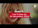 VIDEO. Les 5 infos France du 28 décembre 2025