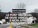 Le vieux pont de Pavie vandalisé neuf mois après sa réouverture