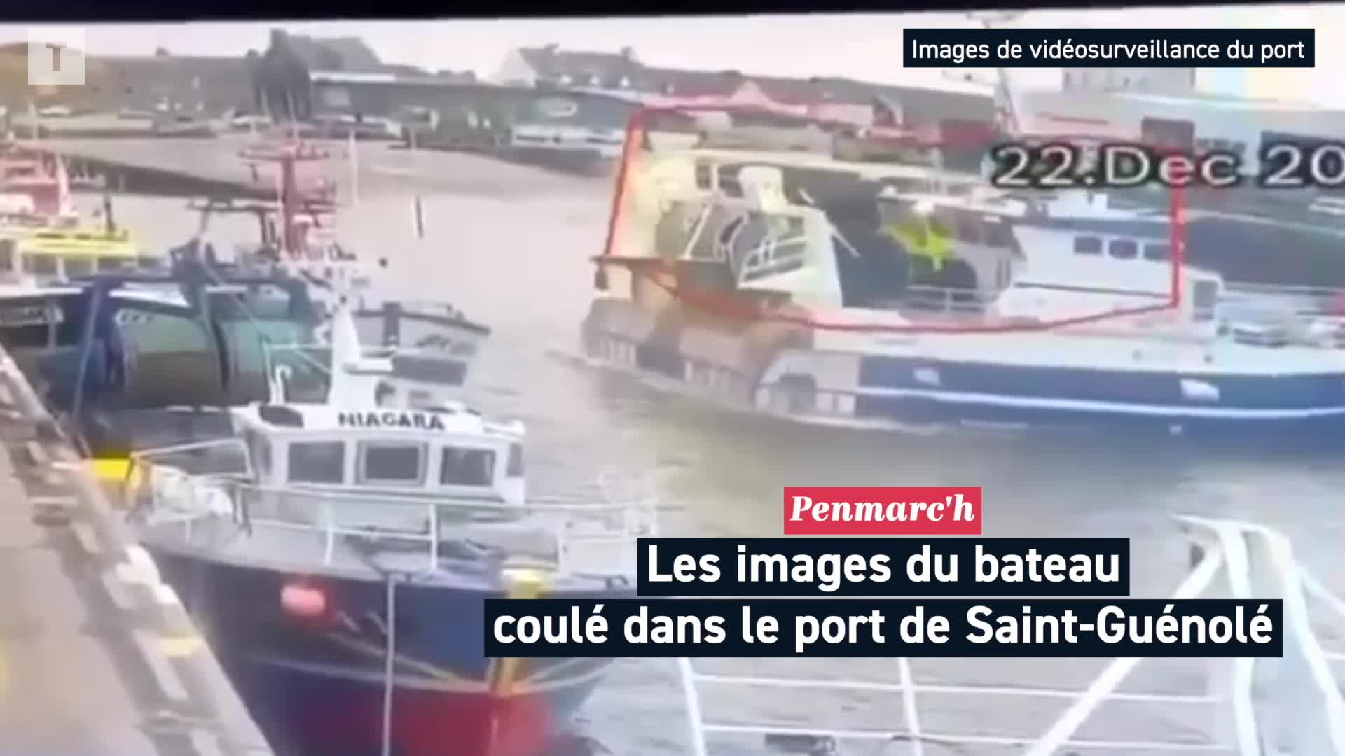 Les impressionnantes images du navire percuté par un chalutier à Penmarc’h [Vidéo]