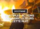 Multiples actions des agriculteurs cette nuit en Occitanie
