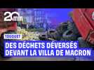Des agriculteurs déversent des déchets devant la villa d'Emmanuel Macron au Touquet