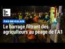 Le barrage filtrant des agriculteurs de la Coordination rurale au péage de l'autoroute A1