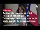 VIDÉO. Budget : le recours au 49.3 « n'a pas été évoqué » en Conseil des ministres, assure la porte-parole du gouvernement