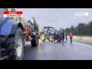 VIDÉO. À Morlaix, des agriculteurs bloquent partiellement la voie express