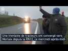 Manifestation d'agriculteurs : une trentaine de tracteurs roulent sur la RN12 en direction de Morlaix