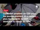 VIDEO. Le Medef propose un CDI pour les jeunes pouvant être rompu plus facilement, la CGT dénonce le retour du CPE