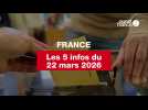 VIDEO. Les 5 infos France du 22 mars 2026