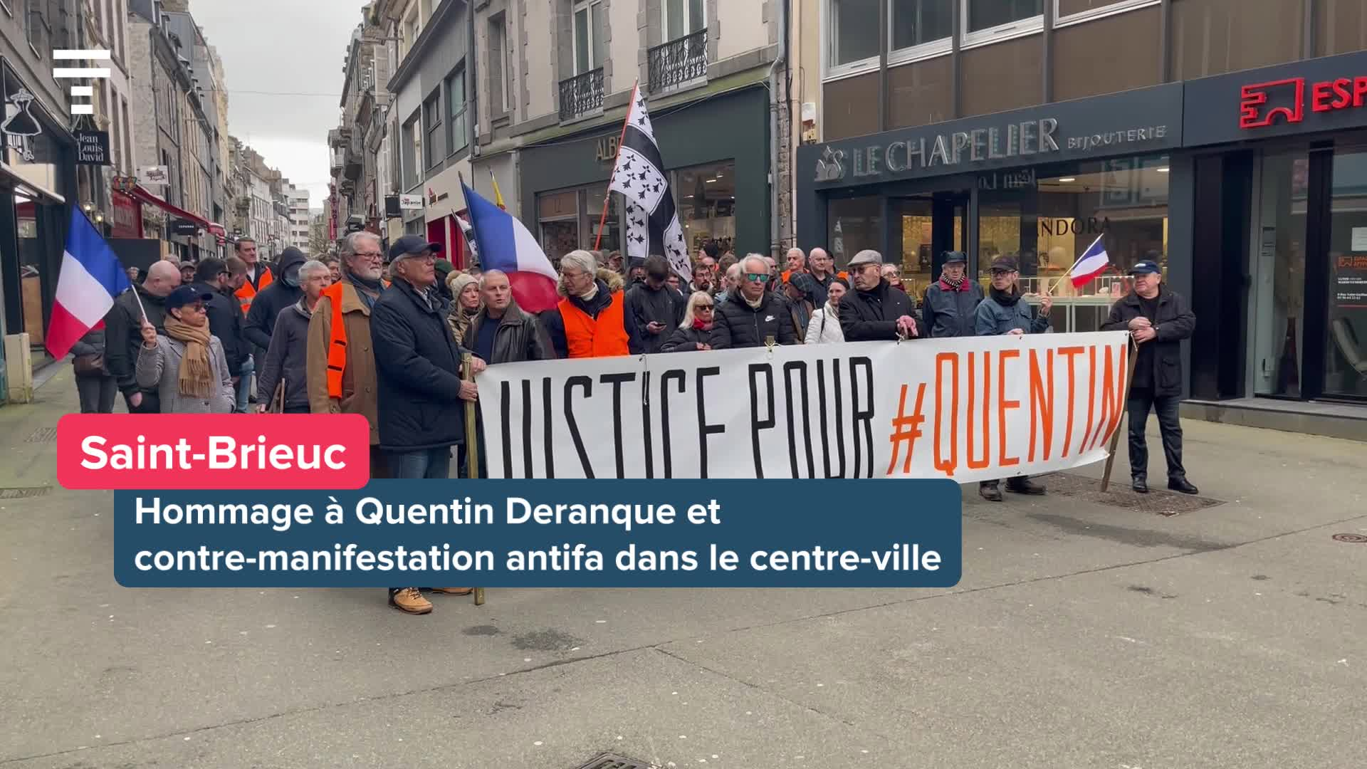 À Saint-Brieuc, l’hommage à Quentin Deranque réunit près de 110 personnes, 150 manifestants au rassemblement antifa [Vidéo]