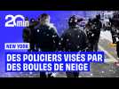 New York : Des policiers pris pour cibles par des boules de neige