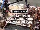 Tempête Nils : Opération déblayage sous le pont des Cieutats