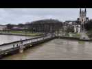 VIDÉO. A Angers, la montée des eaux observée en drone à proximité du pont de Verdun