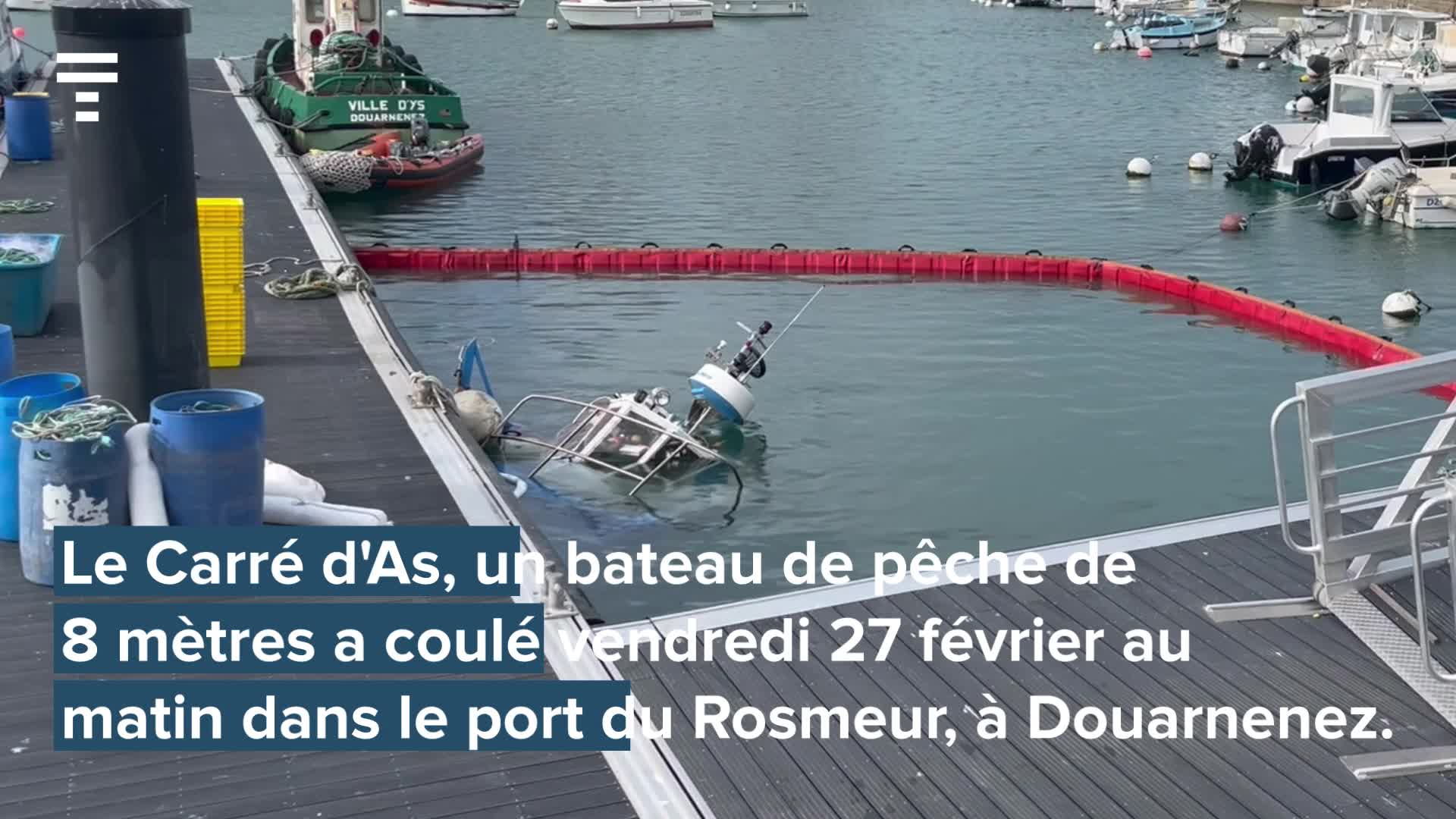 Un bateau de pêche coule dans le port du Rosmeur à Douarnenez [En vidéo]