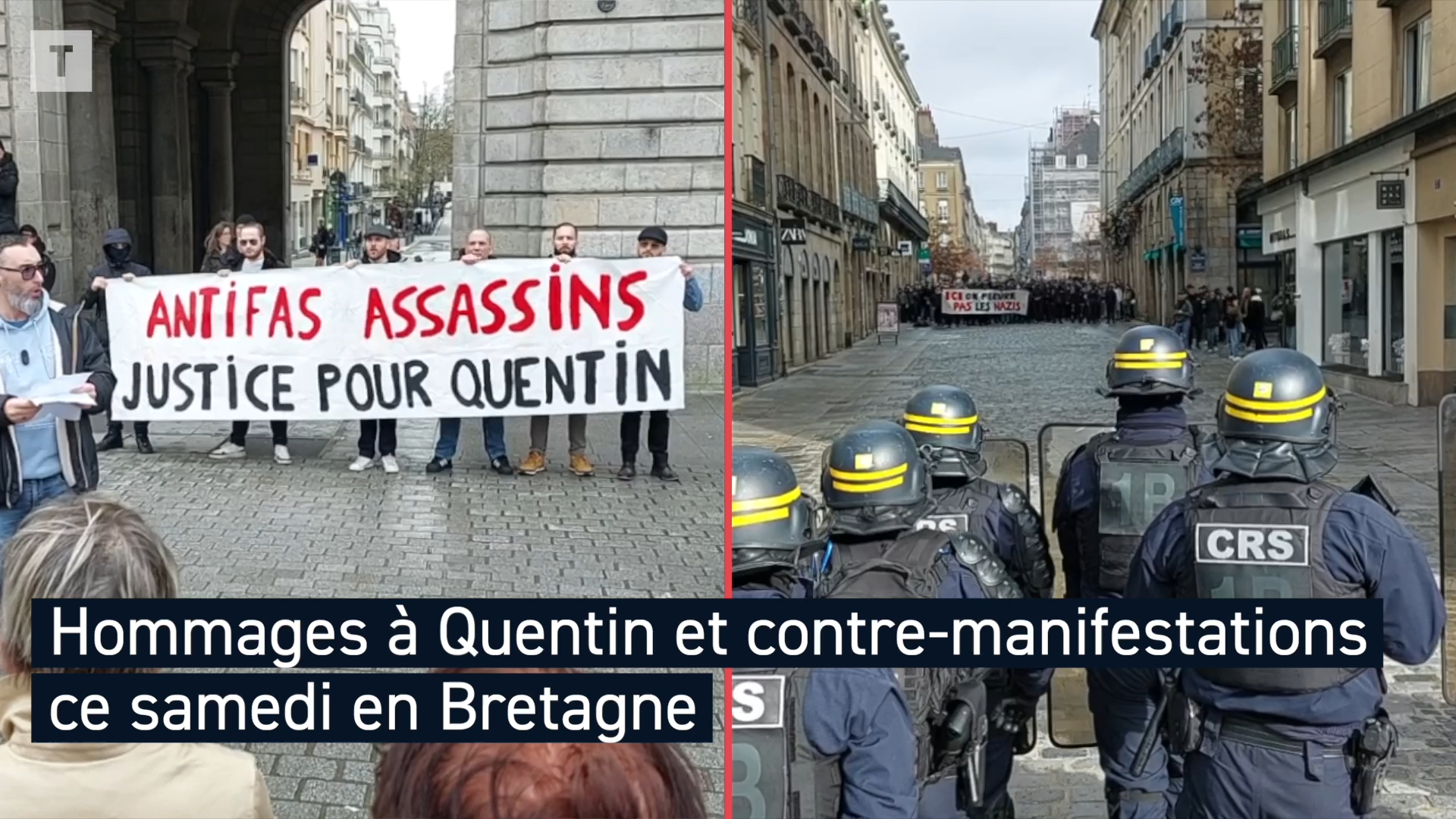 Mort de Quentin Deranque : un millier de personnes dans la rue en Bretagne, entre hommages et contre-rassemblements [Vidéo]