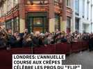 Londres: l'annuelle course aux crêpes célèbre les pros du "flip"