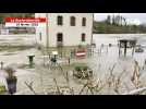Inondations à l'écluse de Neuville, en Mayenne