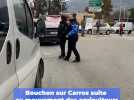 Bouchon à Carros suite à l'opération escargot des agriculteurs