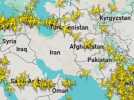 Frappes sur l'Iran : images de l'espace aérien est quasiment vide au Moyen-Orien