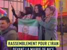 Plus d'une centaine de personnes réunies devant la mairie de Nice en soutien au peuple iranien ce lundi soir
