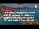 VIDÉO. Un homme soupçonné d'avoir volé 46 millions de dollars en cryptomonnaies arrêté par le FBI et le GIGN à Saint-Martin