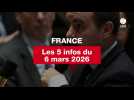 VIDÉO. Les 5 infos France du 6 mars 2026