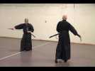 Dans un entraînement de iaido, l'art du sabre japonais, à Saint-Nazaire
