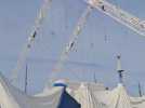 Le cirque Arlette Gruss en pleine installation au port de Boulogne