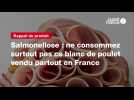 VIDÉO. Salmonellose : ne consommez surtout pas ce blanc de poulet vendu partout en France