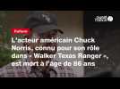 VIDEO. L'acteur américain Chuck Norris, connu pour son rôle dans « Walker Texas Ranger », est mort à l'âge de 86 ans