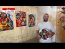 VIDÉO. L'artiste Chabert 4 explique le thème de son exposition très colorée à Caen : le masque