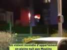 Un violent incendie d'appartement en pleine nuit aux Moulins