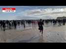 VIDÉO. Près de 300 courageux ont participé au bain du Nouvel an, à Deauville, devant 3 0000 spectateurs
