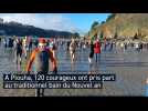 A Plouha, quelque 120 courageux participent au bain du 1er janvier