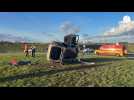 VIDÉO. VIDÉO. À Mayenne, une voiture fait plusieurs tonneaux et termine sa course sur un rond-point