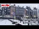 VIDÉO. En Normandie, le vieux bassin de Honfleur est sous la neige