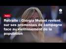 VIDEO. Italie. Retraite : Giorgia Meloni revient sur ses promesses de campagne face au vieillissement de la population