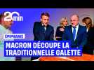 Emmanuel Macron découpe la traditionnelle galette de l'Épiphanie
